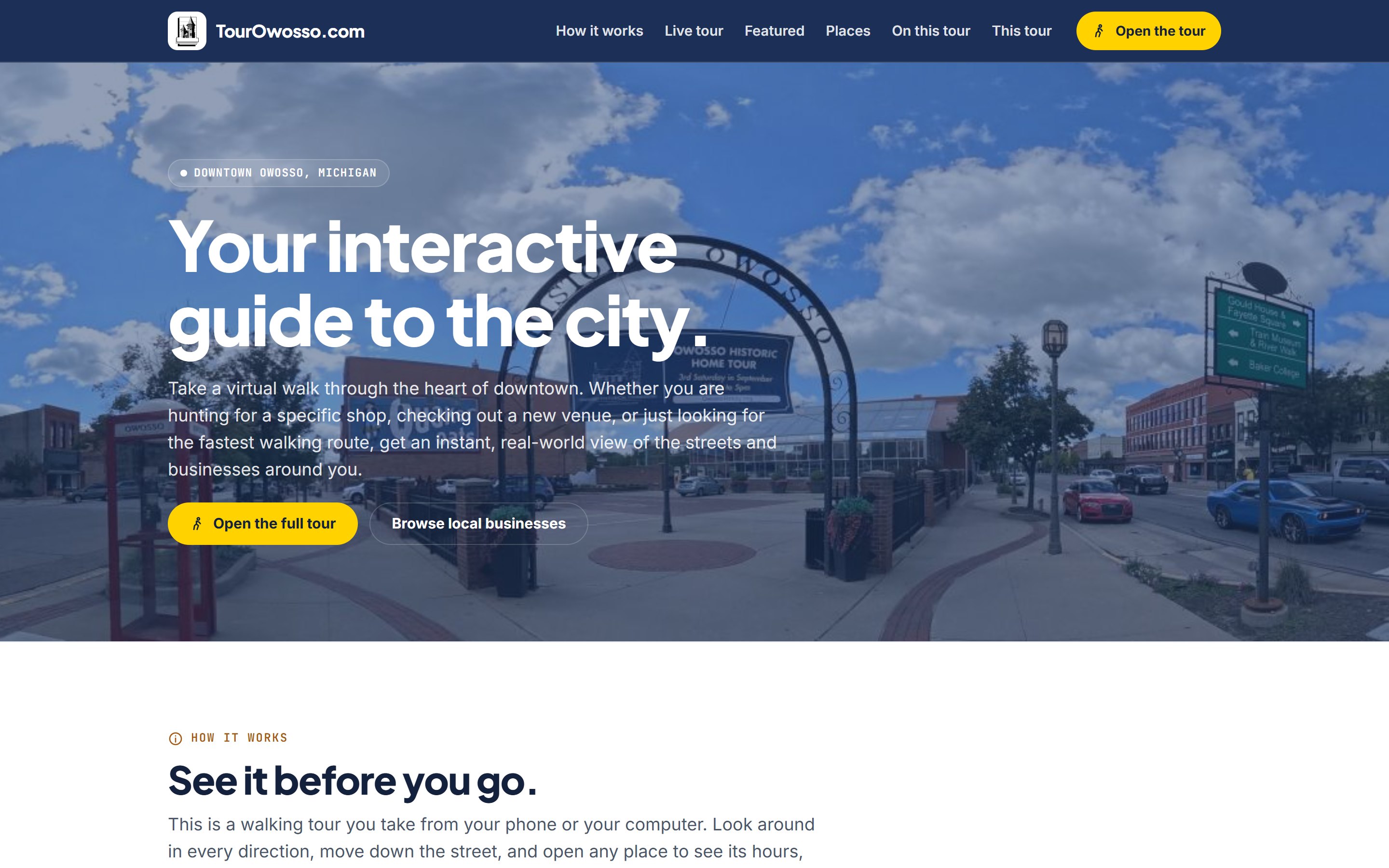 tourowosso.com, the website StrollPoint built and hosts for downtown Owosso
