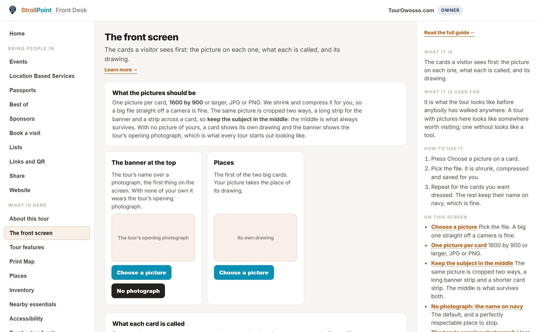 The front screen