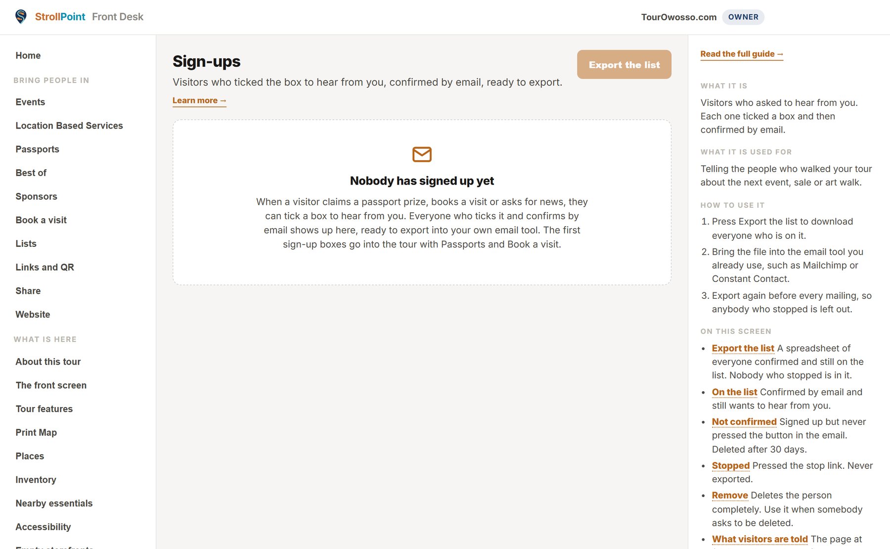 Email sign-ups